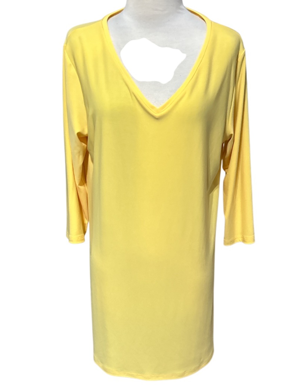 Sympli Slinky Stretch
Yellow V-Neck Asymmetric Tunic
Top Size 12
